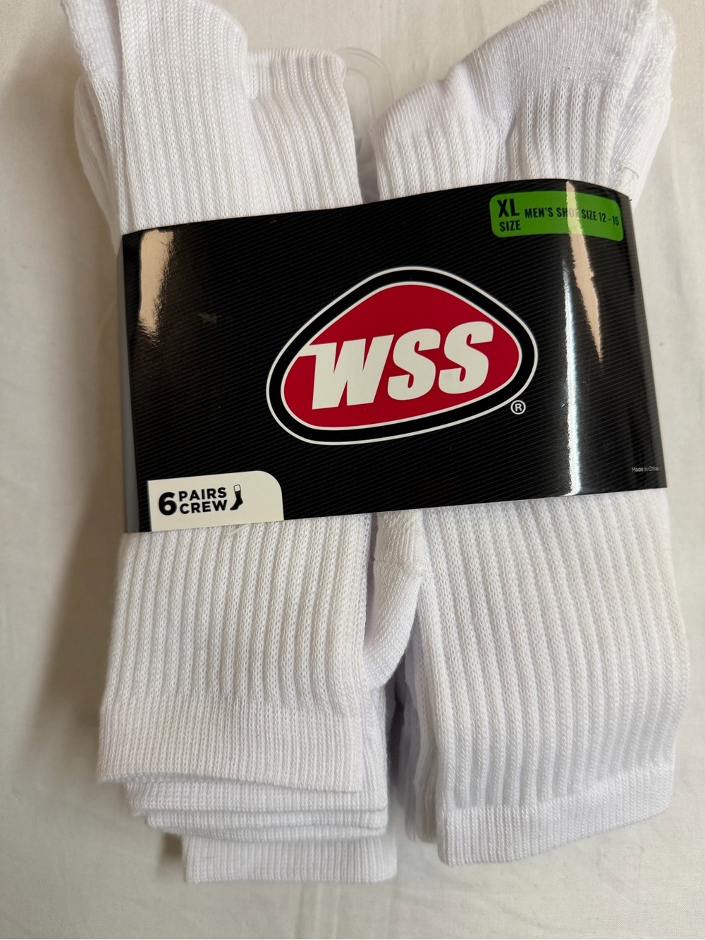 Men's Crew Socks - White (6 Pairs)